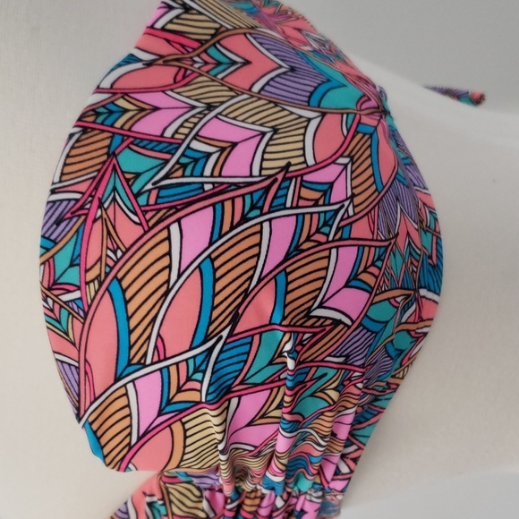 SunDazed pink multicolored strapless bikini top size 36D - Picture 4 of 12